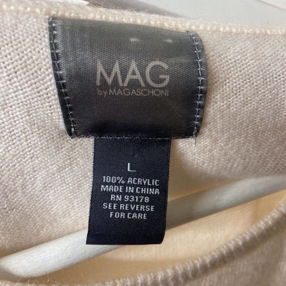 Mag by Magaschoni Pink Asymmetrical Ruffle Sweater Sz L - Picture 7 of 7